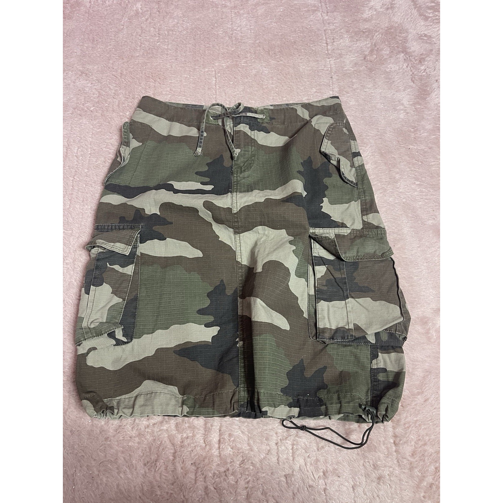 Vintage Y2k Mossimo Cargo Skirt Camo Military Style Dragon Grunge Size 3 Bin11